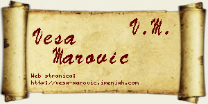 Vesa Marović vizit kartica